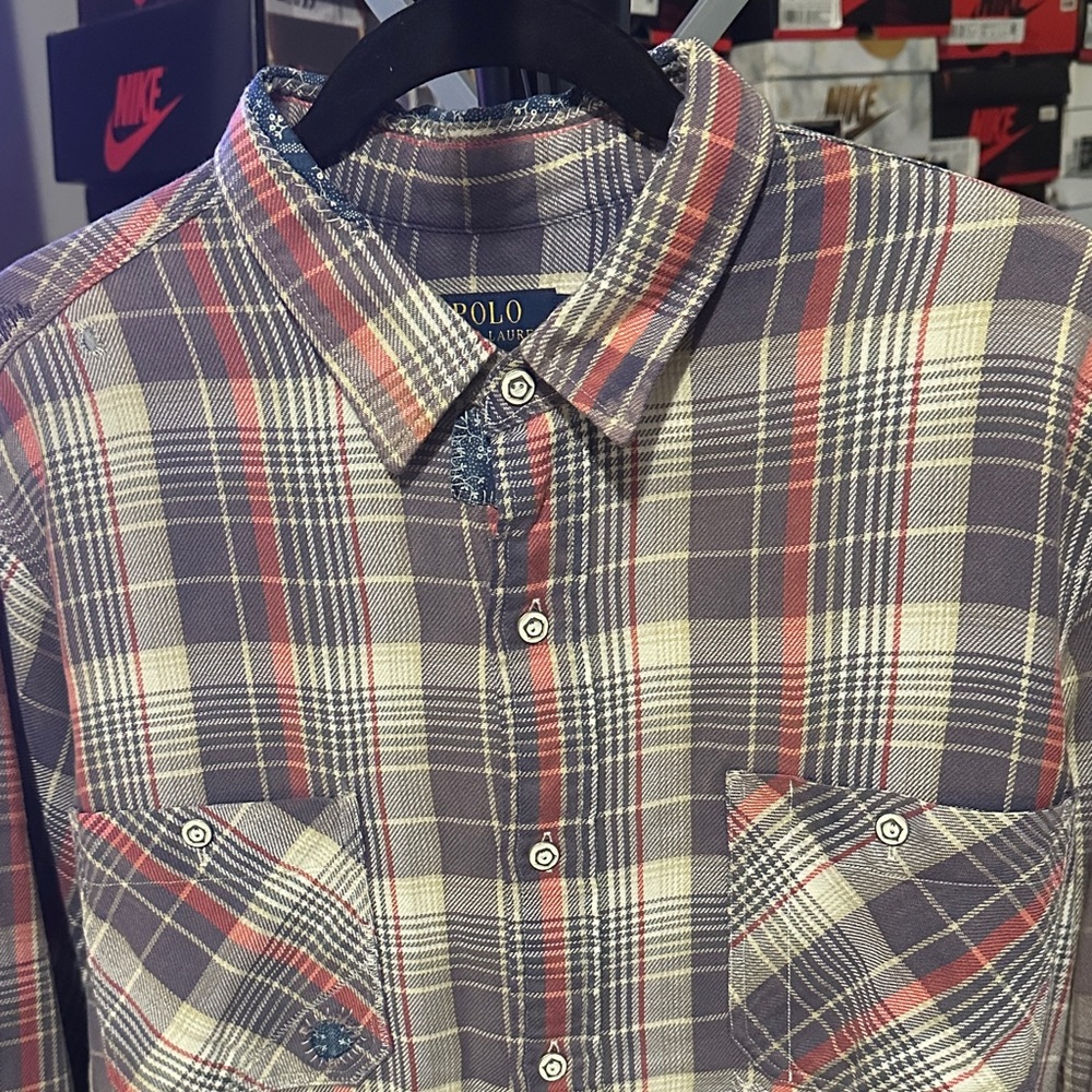 Polo by Ralph Lauren Men's Plaid Shirt - Blue and Red